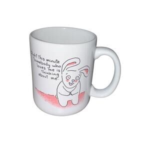 1988 Hallmark Shoebox Greetings Bunny Mug Right This Minute Somebody Family